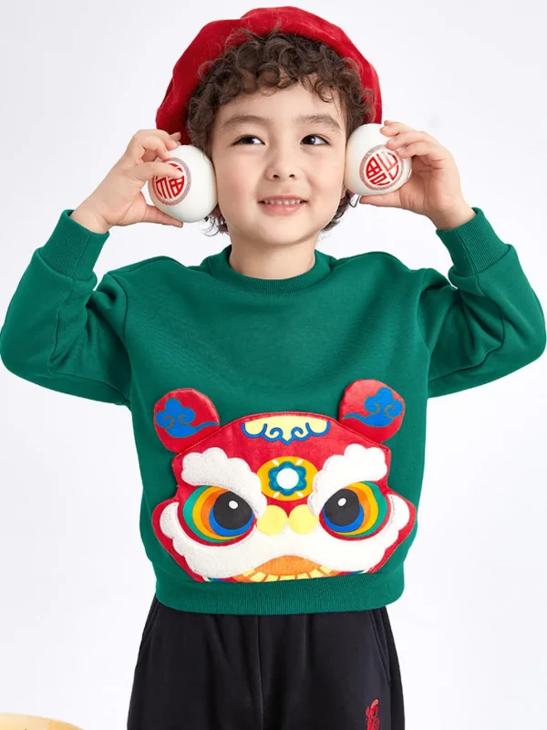 Balabala Toddler Unisex Lion Crew Neck Sweatshirt 2-8 Years Clearance