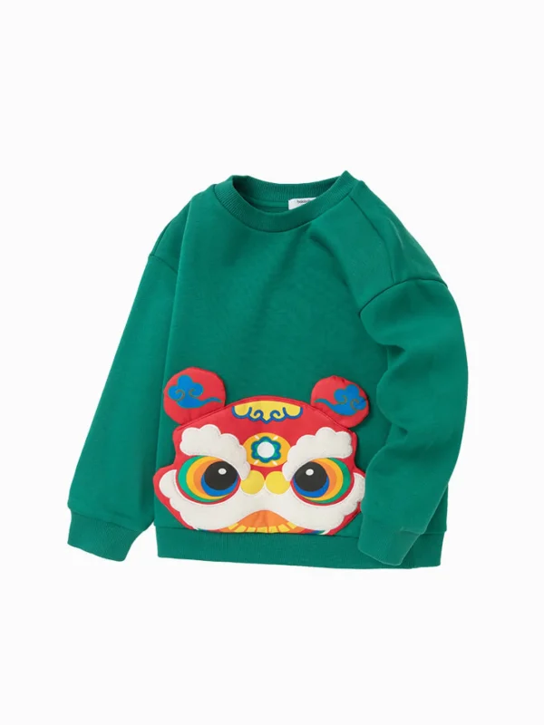 Balabala Toddler Unisex Lion Crew Neck Sweatshirt 2-8 Years Clearance