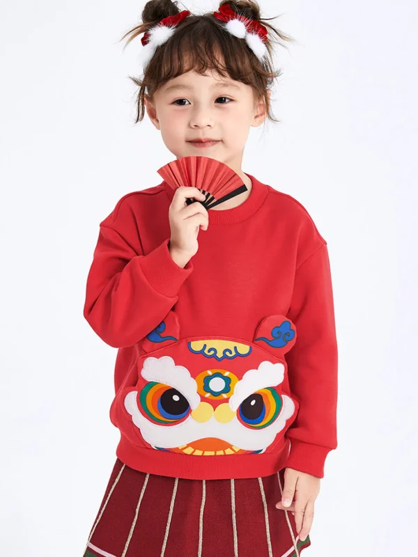 Balabala Toddler Unisex Lion Crew Neck Sweatshirt 2-8 Years Clearance