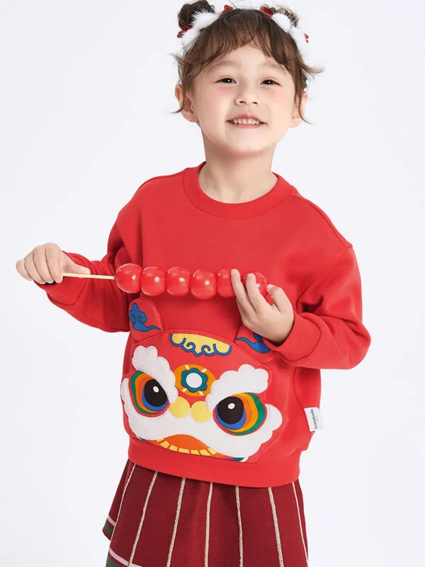 Balabala Toddler Unisex Lion Crew Neck Sweatshirt 2-8 Years Clearance