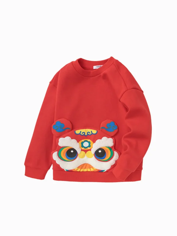 Balabala Toddler Unisex Lion Crew Neck Sweatshirt 2-8 Years Clearance