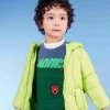 Balabala Toddler Zipper Hooded Basic Light Down Jacket Lime Green Fashion