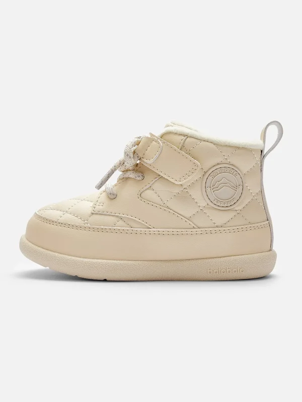 Balabala Toddler's Lace-Up Quilted Winter Boots, Comfortable Anti-Slip Hook and Loop Warm Boots Outlet