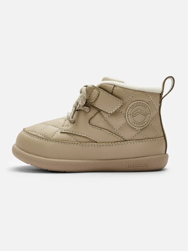 Balabala Toddler's Lace-Up Quilted Winter Boots, Comfortable Anti-Slip Hook and Loop Warm Boots Outlet