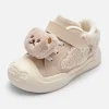 Balabala Unisex Baby and Toddler Velcro Antibacterial Bear Sneakers Light Khaki Best Sale