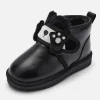 Balabala Unisex Baby Toddler and Kids Water-Repellent Plush Velcro Snow Boots Black Fashion