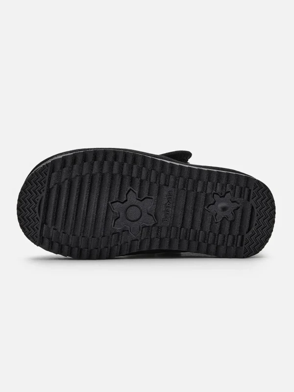 Balabala Unisex Baby Toddler and Kids Water-Repellent Plush Velcro Snow Boots Black Fashion