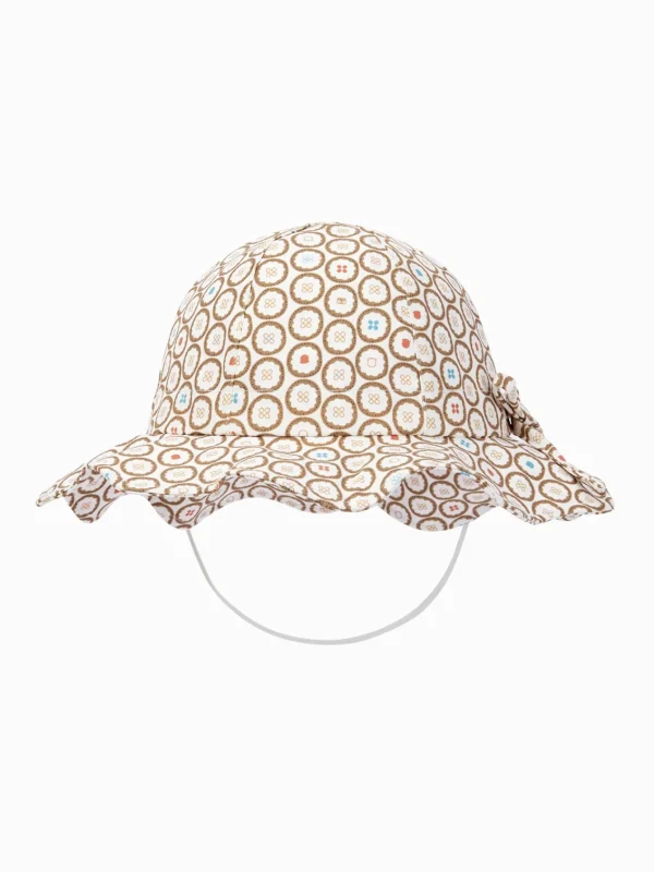 Balabala Barabara baby hat baby colorful printed flower pot hat comfortable sweet cute outdoor Coffee New