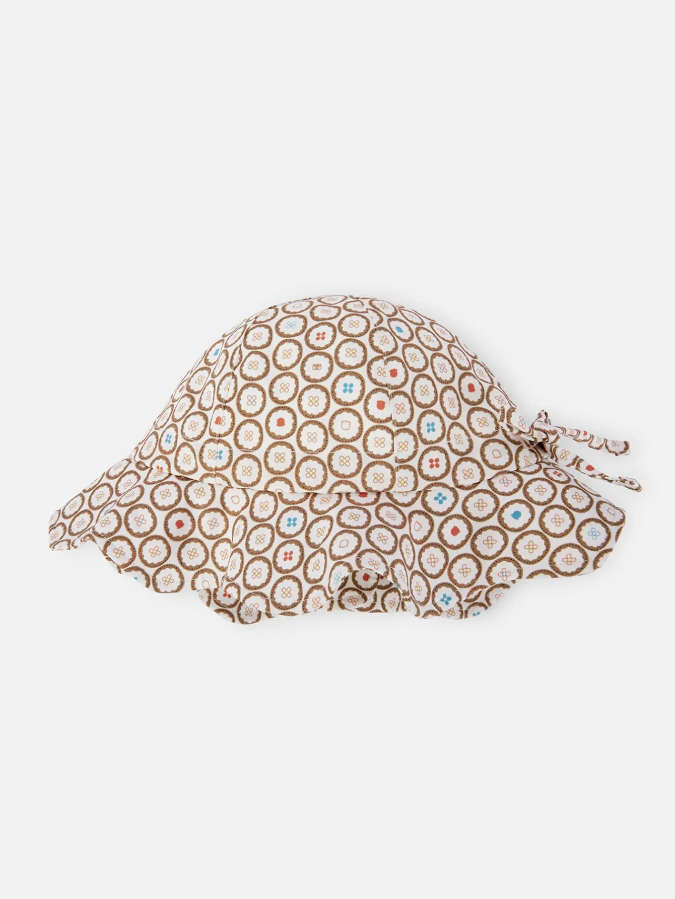 Balabala Barabara baby hat baby colorful printed flower pot hat comfortable sweet cute outdoor Coffee New