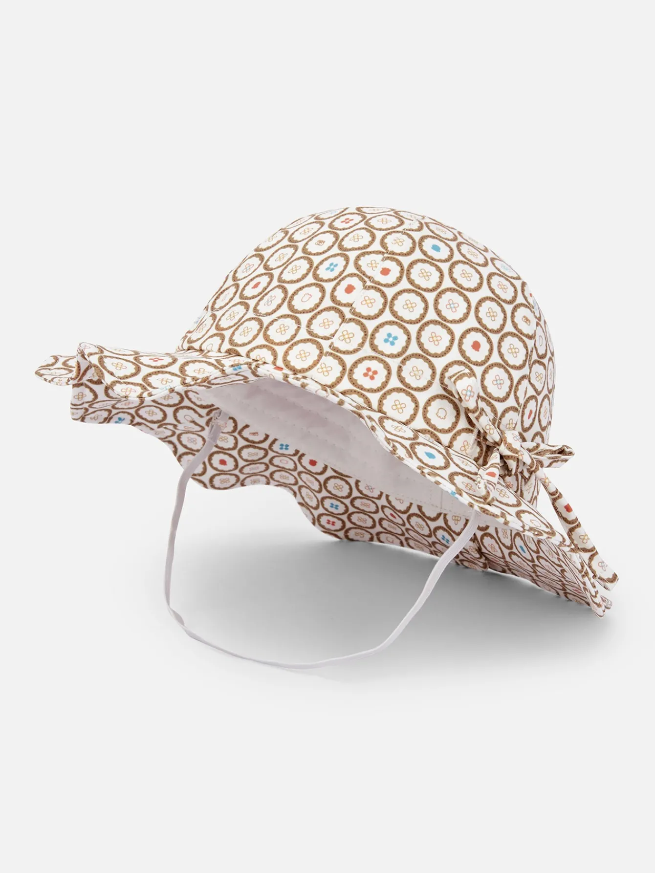 Balabala Barabara baby hat baby colorful printed flower pot hat comfortable sweet cute outdoor Coffee New