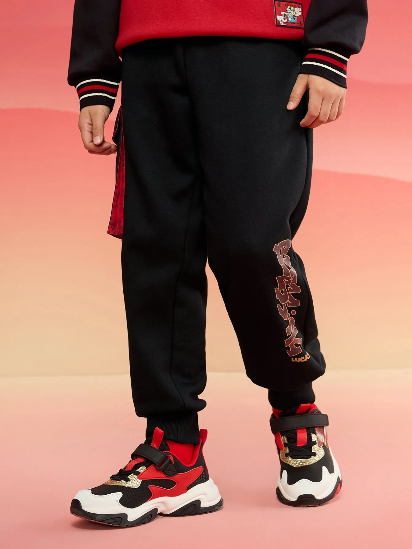 Balabala Barabara children's clothing boys pants 2025 new spring wear with baby sweat pants Black Cheap