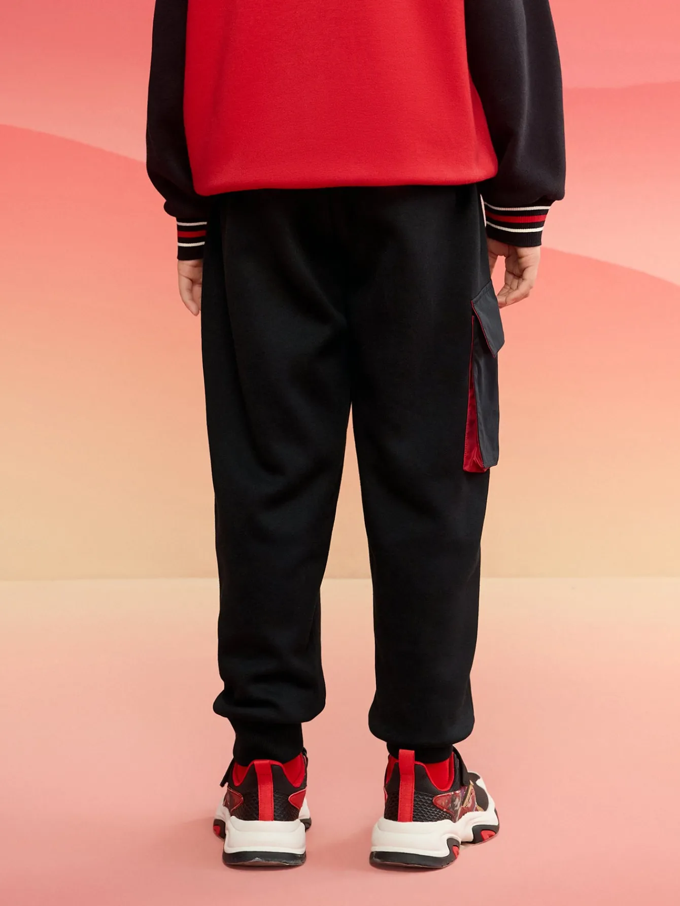 Balabala Barabara children's clothing boys pants 2025 new spring wear with baby sweat pants Black Cheap