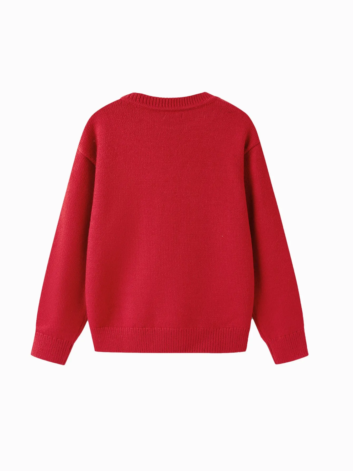 Balabala Barabara children's clothing girls sweater children sweater 2024 new winter New Year red knit sweater trend Red White Best