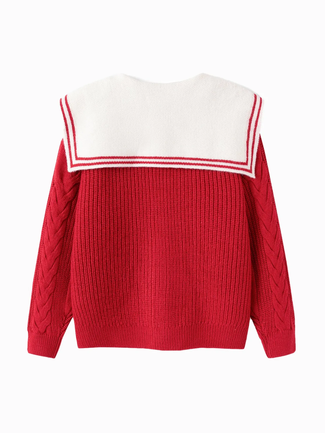 Balabala Barabara children's clothing girls sweater sweater 2024 winter new knitted color collision warm cardigan Red Shop