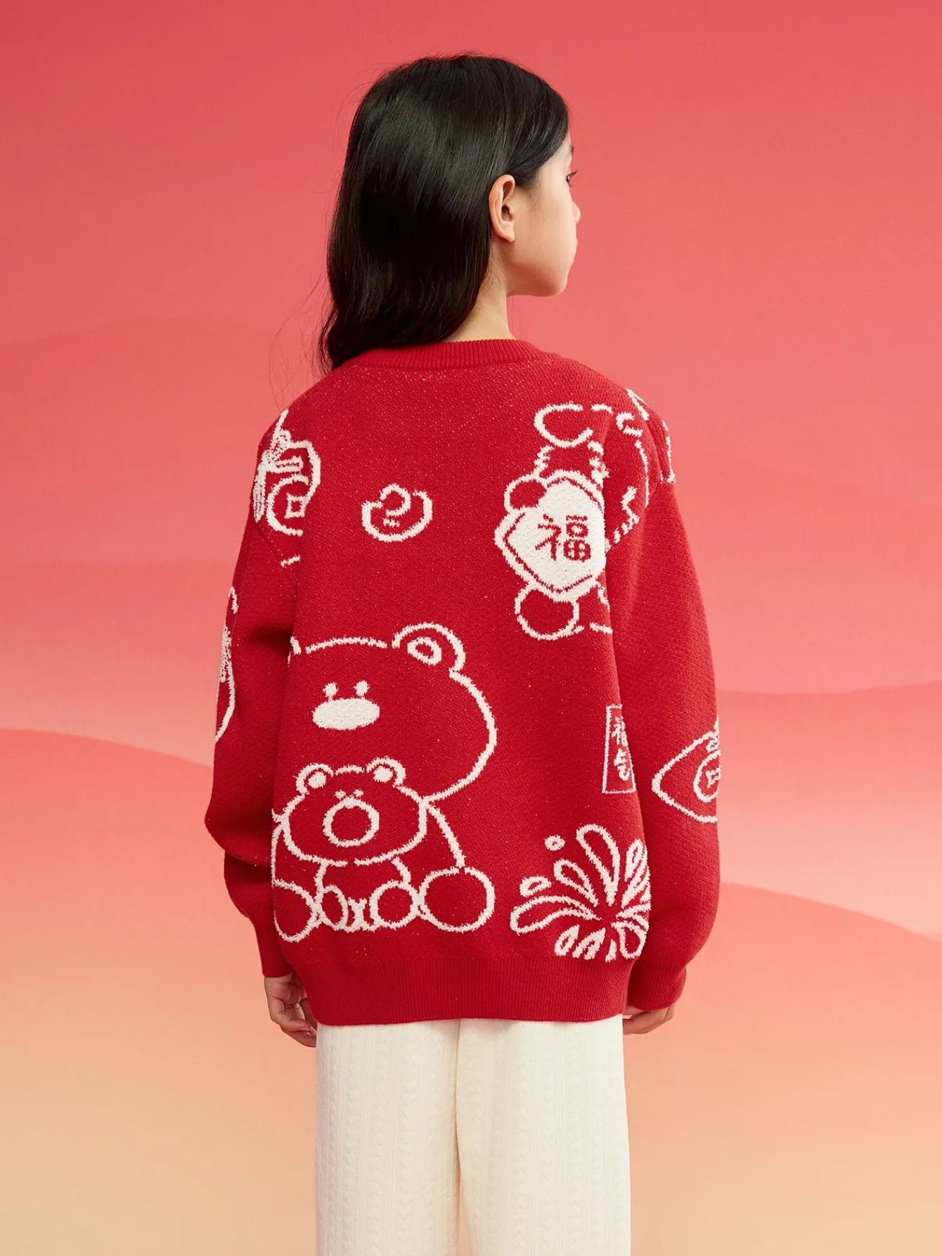 Balabala Barabara children's clothing in high neck sweater fall and winter 2024 new boys and girls knit sweater Shop