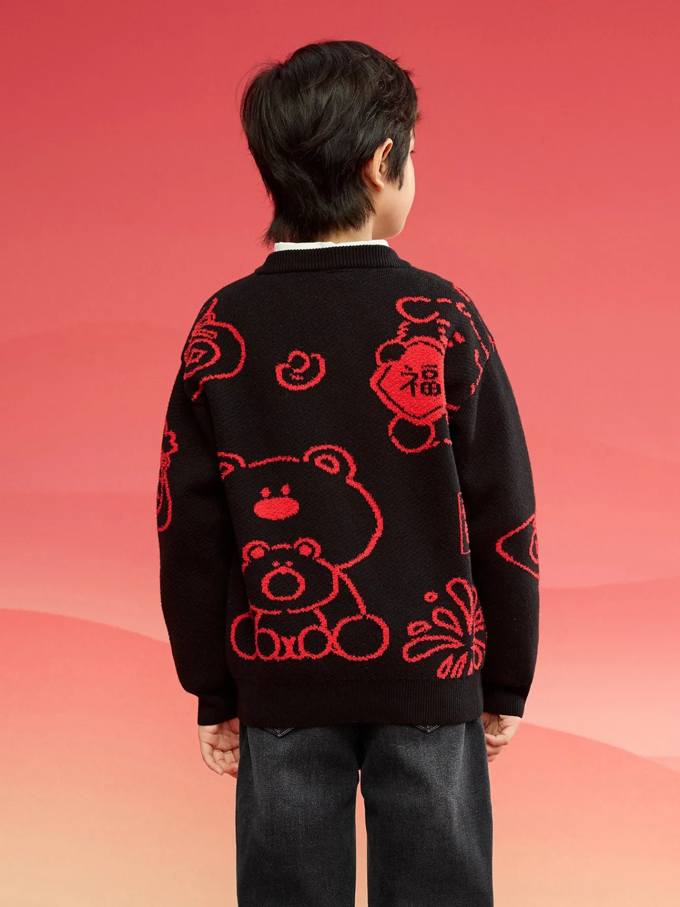 Balabala Barabara children's clothing in high neck sweater fall and winter 2024 new boys and girls knit sweater Shop