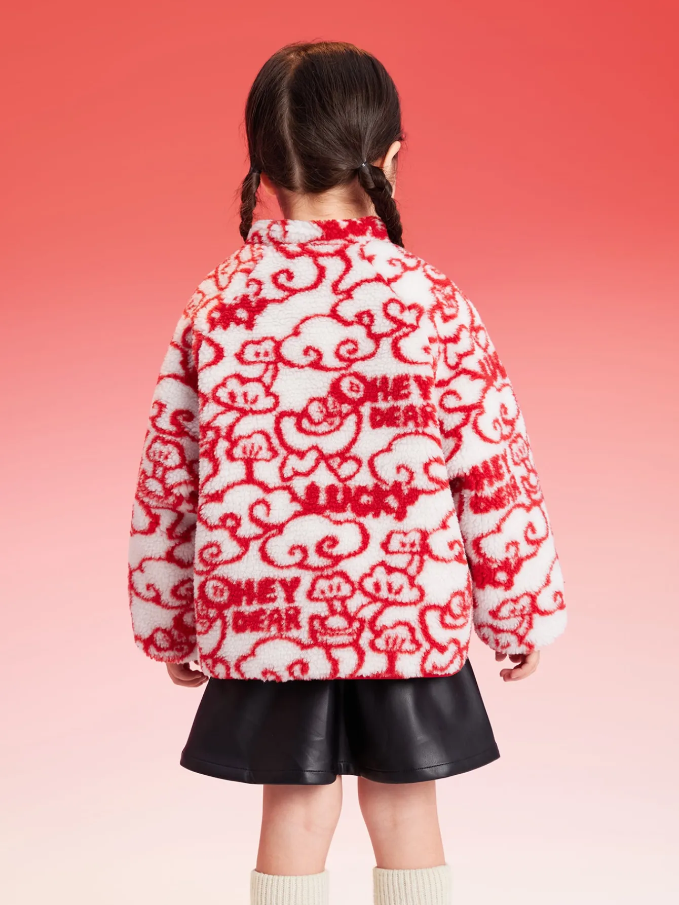 Balabala Barabara children's cotton clothing boys girls cotton jacket baby cotton clothing winter 2024 Red White Outlet