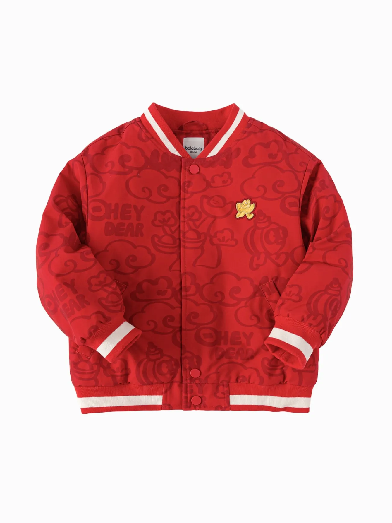 Balabala Barabara children's jackets boys cotton clothing 2025 new winter tops waterproof baseball suit Red Clearance
