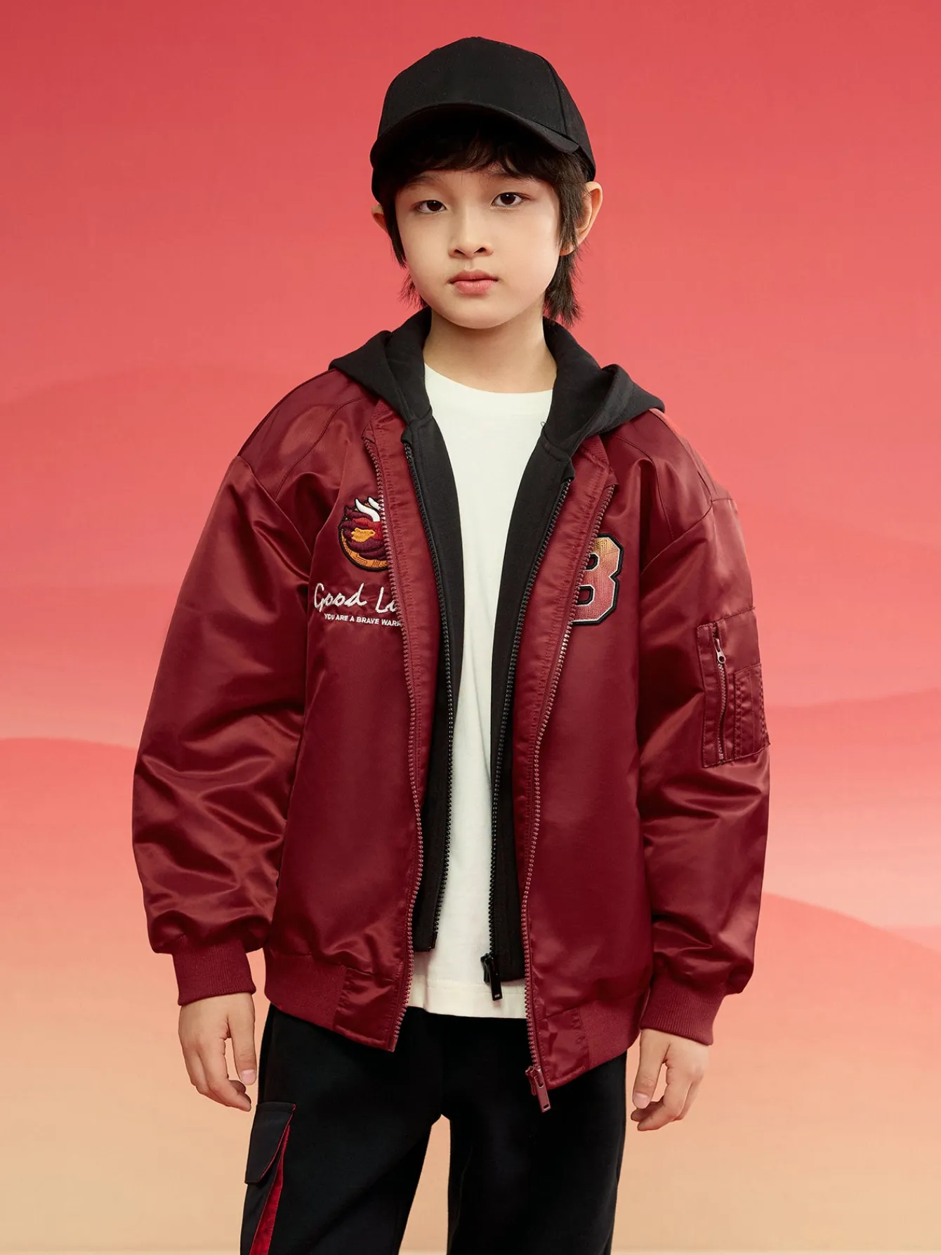 Balabala Barabara children's jackets boys cotton clothing 2025 new winter tops waterproof clothing flight suit Flash Sale
