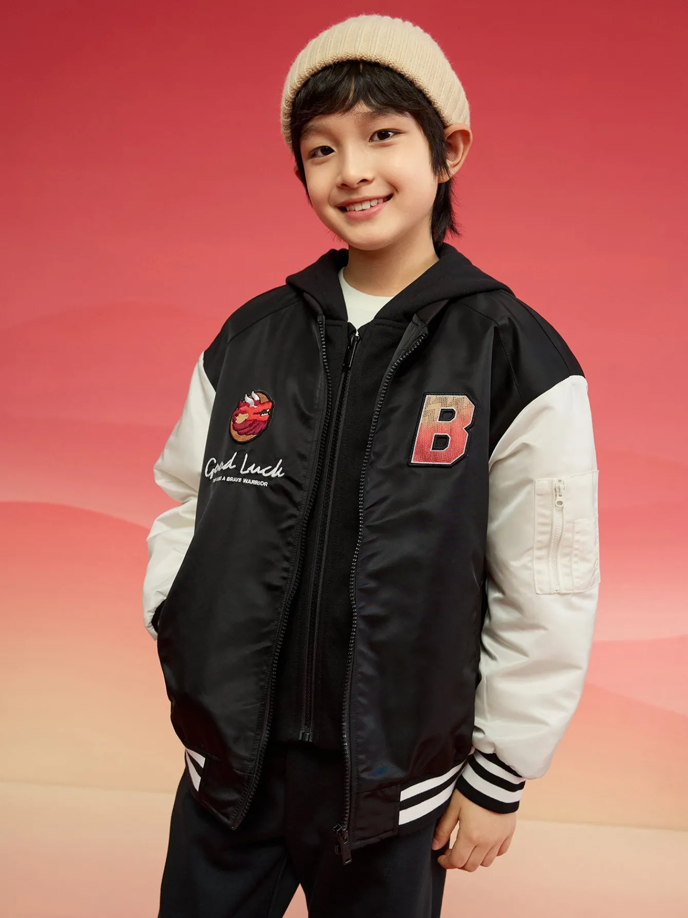 Balabala Barabara children's jackets boys cotton clothing 2025 new winter tops waterproof clothing flight suit Flash Sale