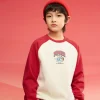 Balabala Barabara children's sweater boys' tops 2025 new spring long-sleeved embroidery loose Red Clearance