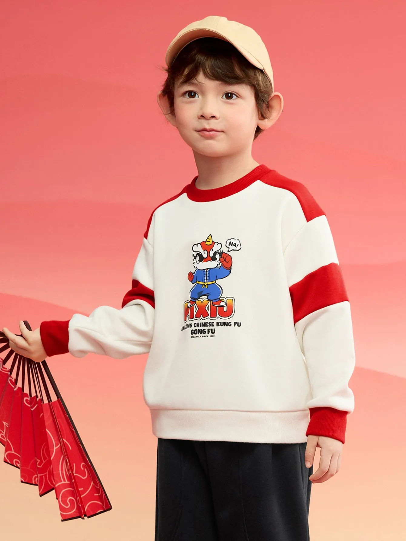 Balabala Barabara children's sweater girls boys 2024 new fall and winter loose fashion tops Clearance
