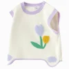 Balabala Boy Baby Clothes Floral Vest Purple Hue Hot