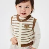 Balabala Boy Baby Clothes Stripe Vest Coffee Hue Online