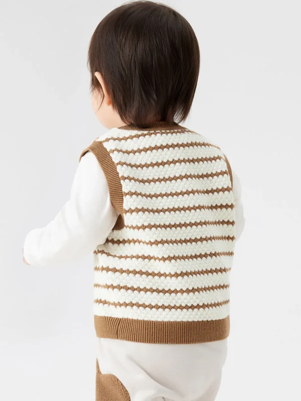 Balabala Boy Baby Clothes Stripe Vest Coffee Hue Online