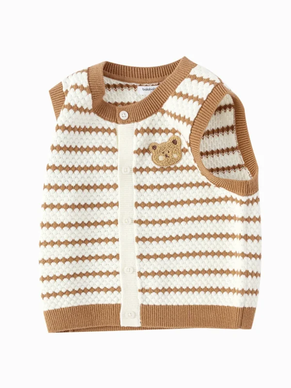 Balabala Boy Baby Clothes Stripe Vest Coffee Hue Online