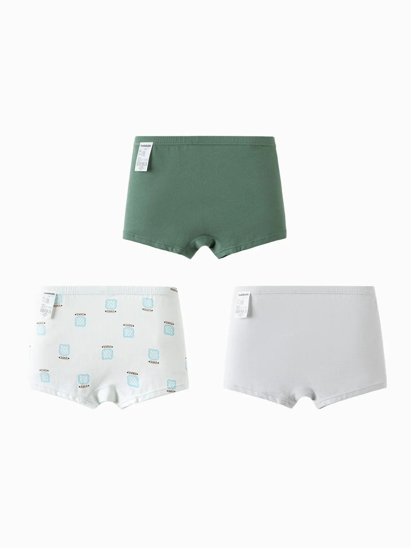 Balabala Boy Toddler And Kid Bear Printed Colorful Lettering Briefs Gray Green Hue Discount