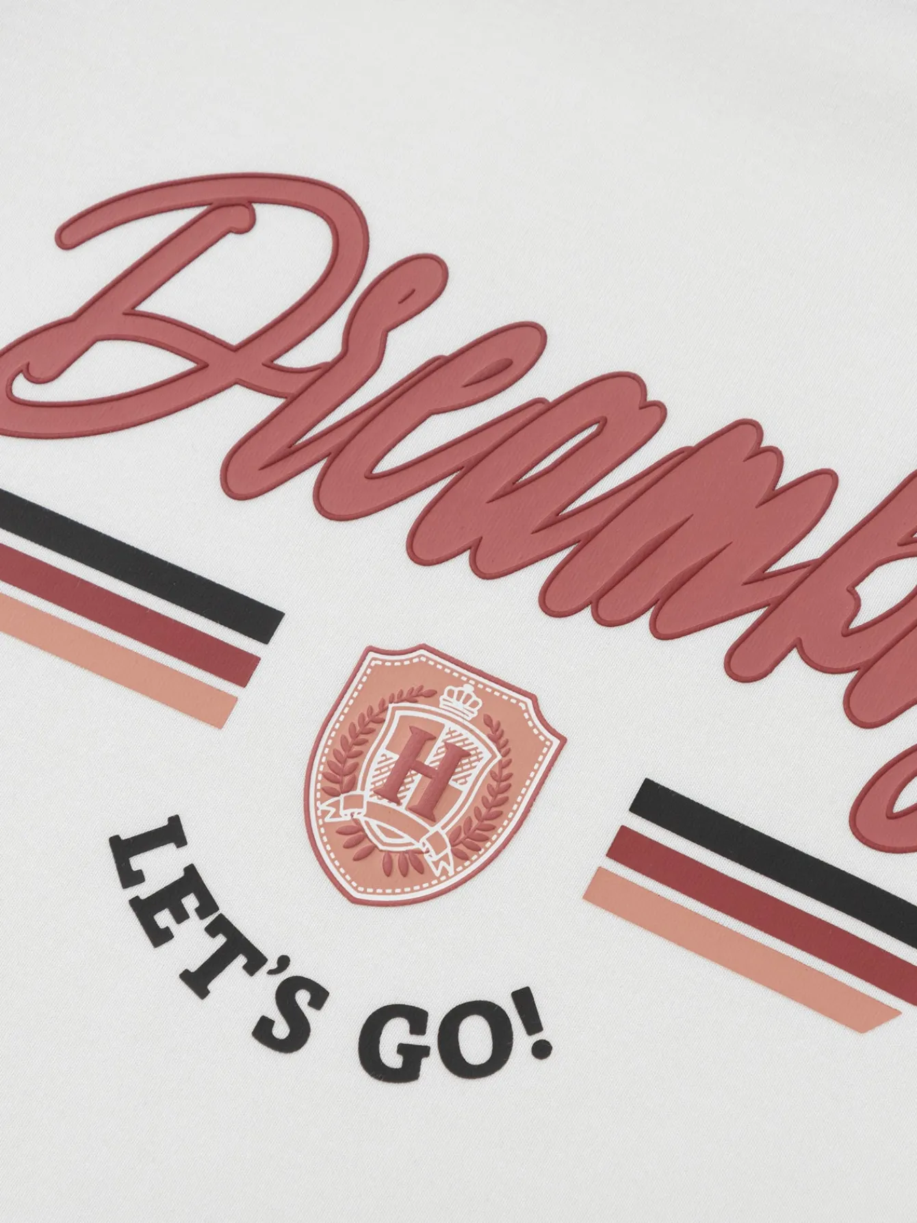 Balabala Boys' Colorblocked Crew Neck Letter College Badge Printed Sweatshirt Raw White Hot