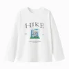 Balabala Boys' HIKE Round Neck Long Sleeve Sweatshirt Raw White Best Sale