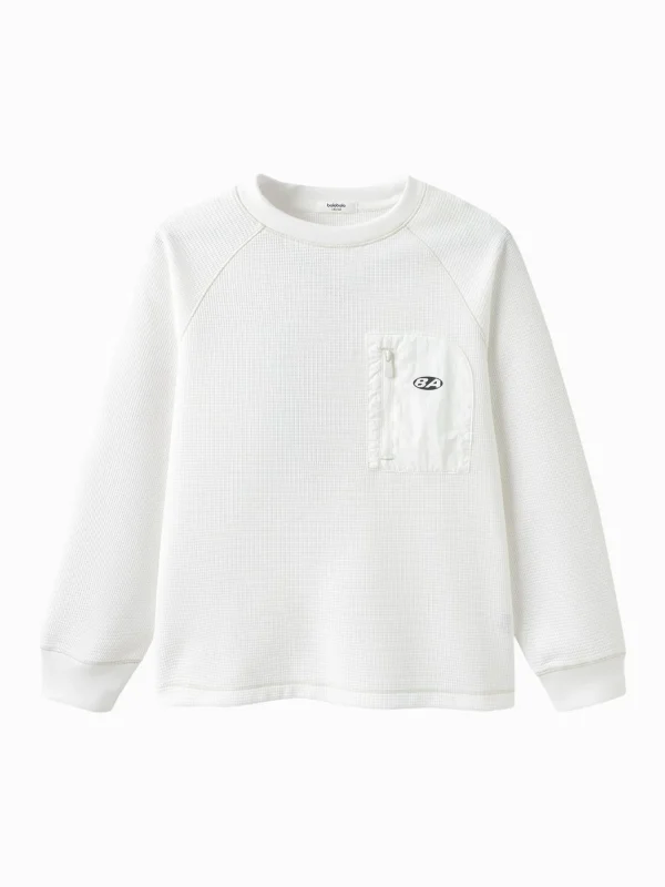 Balabala Boys' Patchwork Pocket Crew Neck Sweatshirt Online