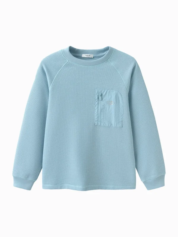 Balabala Boys' Patchwork Pocket Crew Neck Sweatshirt Online