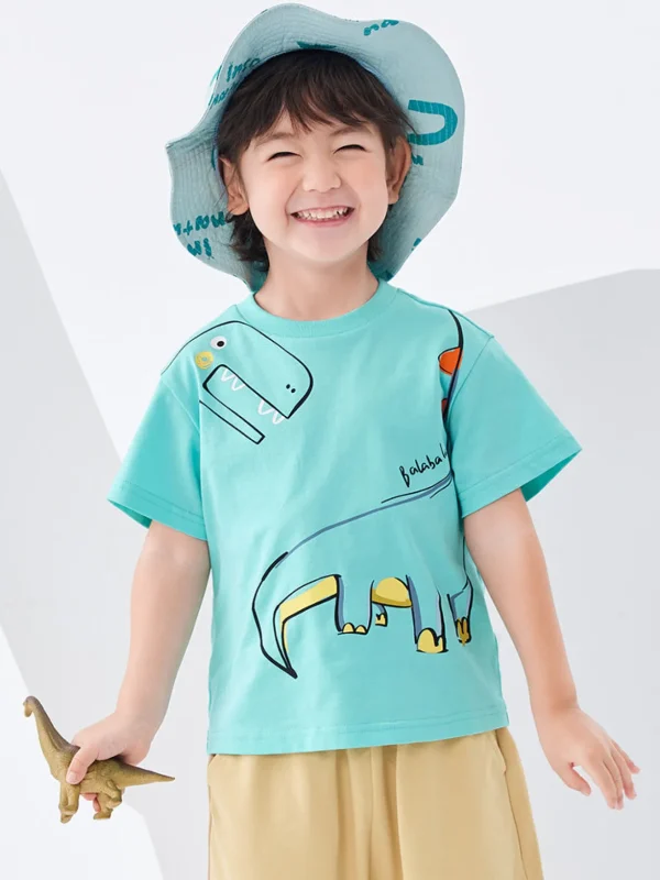 Balabala Cartoon print short-sleeved T-shirt 2-8 years Clearance