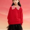 Balabala Collar Knitwear Red White Best Sale
