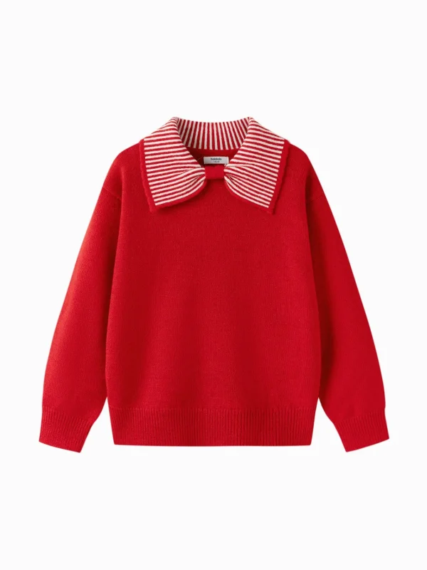 Balabala Collar Knitwear Red White Best Sale