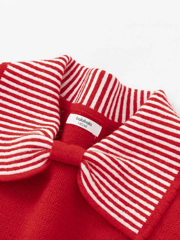 Balabala Collar Knitwear Red White Best Sale