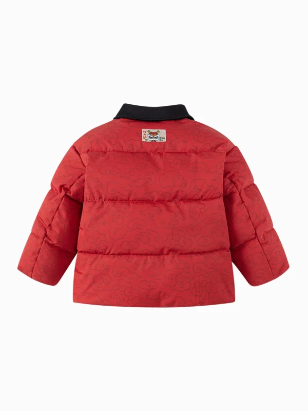 Balabala Cotton Jacket 2025 Spring New Boys' Toddlers's Woven Cotton Jacket Red Outlet