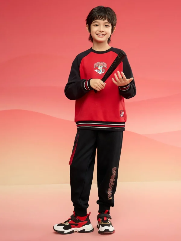 Balabala crew-neck sweater Black Red Discount