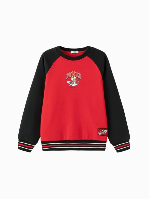 Balabala crew-neck sweater Black Red Discount