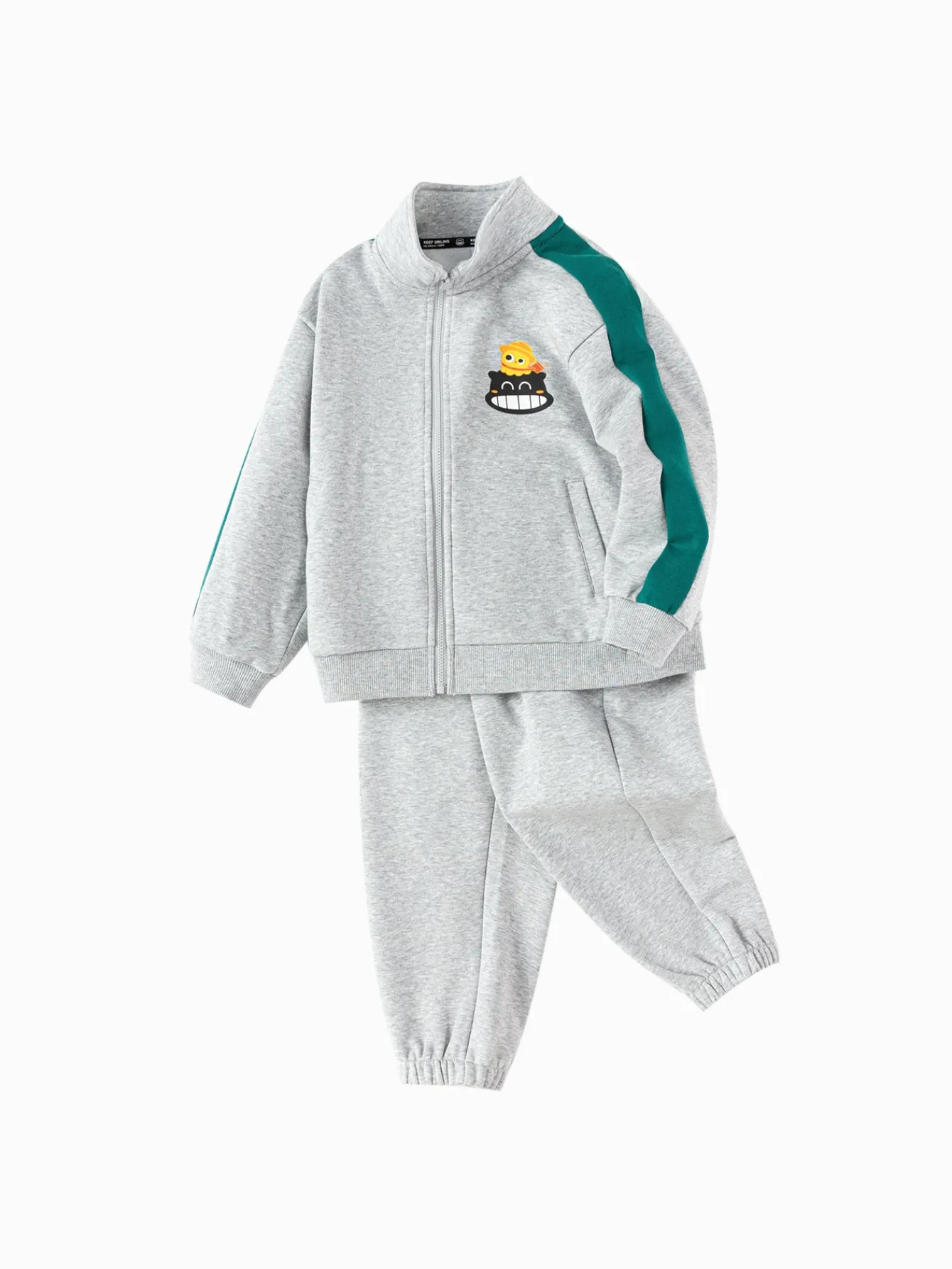 Balabala [Designer SICO] Boys' Set 2025 Spring New Two-Piece Campus Style Light Melange Gray Best Sale