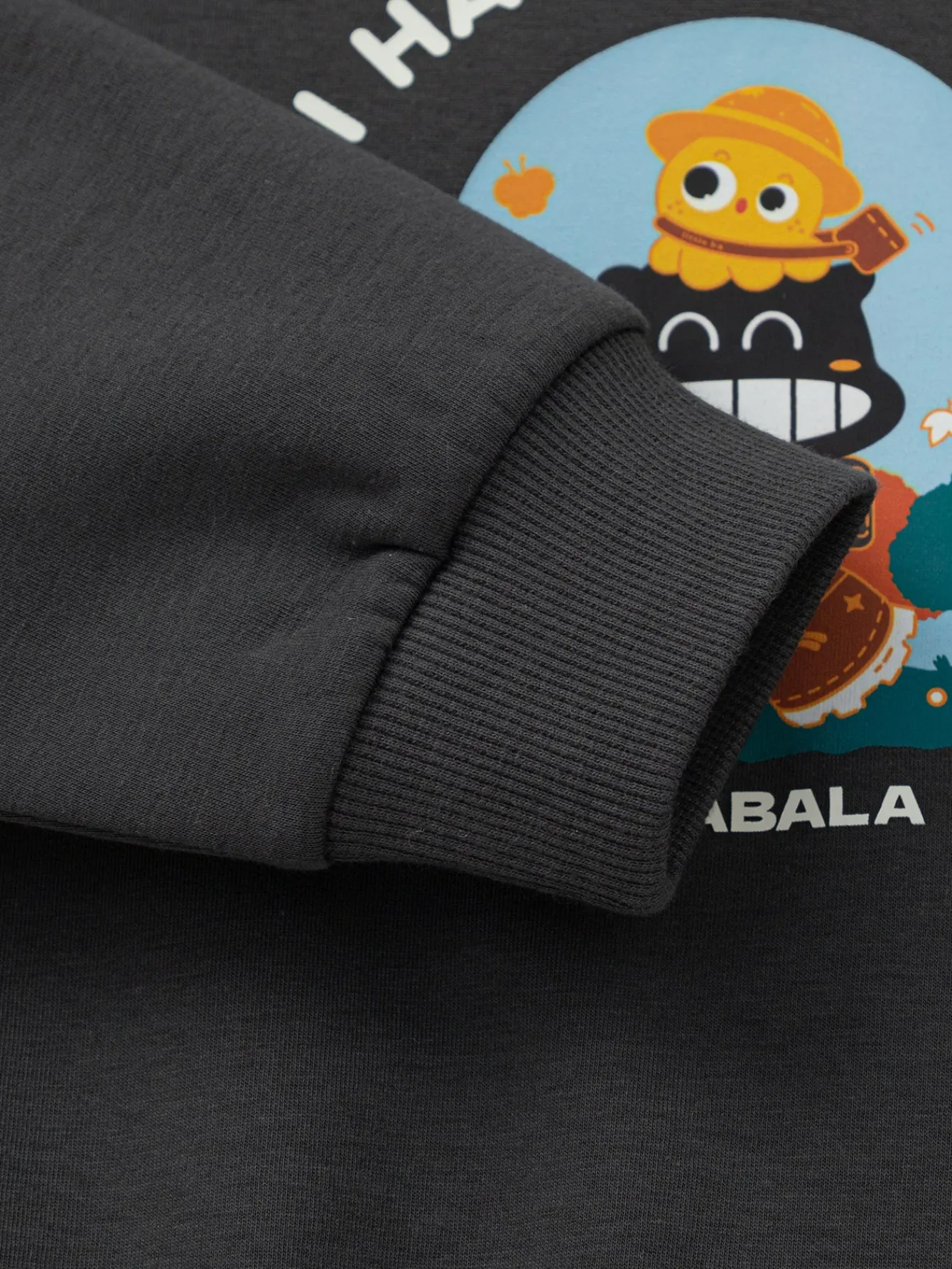 Balabala 【Designer SICO】 Boys' Sweatshirt Cartoon Color Block 2025 Spring New Top Dark Gray Fashion