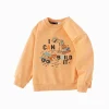 Balabala 【Designer SICO】Sweatshirt New Spring 2025 Toddler Boys Round Neck Sweatshirt Orange Cheap