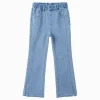 Balabala Girl Daily Life Solid Color Trousers Denim Pale Blue Fashion