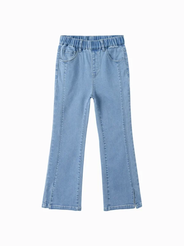 Balabala Girl Daily Life Solid Color Trousers Denim Pale Blue Fashion