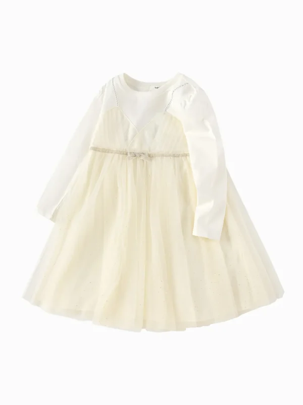 Balabala Girl Highlight Moment Print One-Piece Dress White Hue Shop