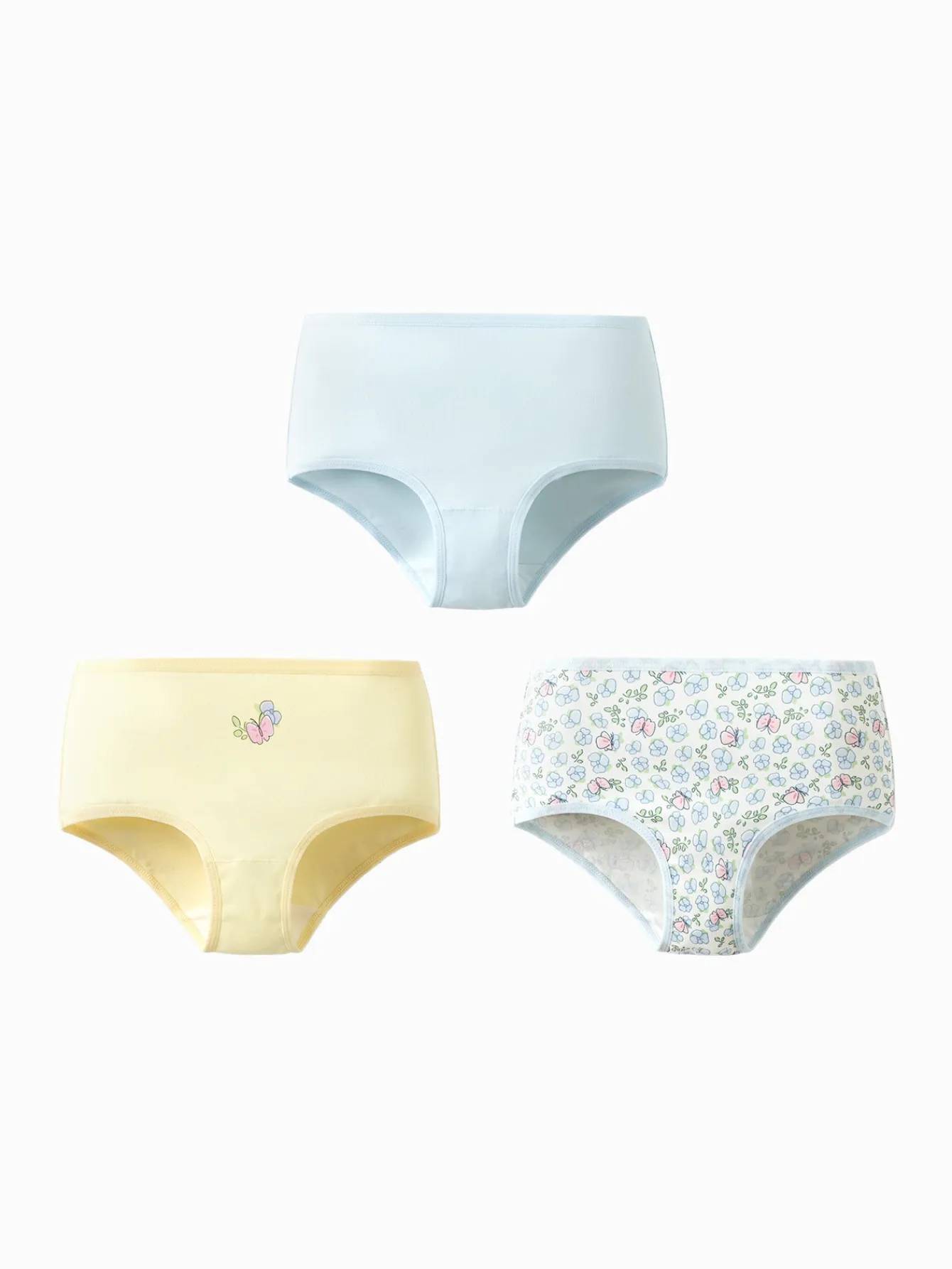 Balabala Girl Toddler And Kid Pink And Blue Butterfly Cartoon Pattern Briefs Blue Yellow Cheap