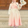 Balabala Girl Toddler Stand Collar Jade Rabbit Multicolor Dress Store